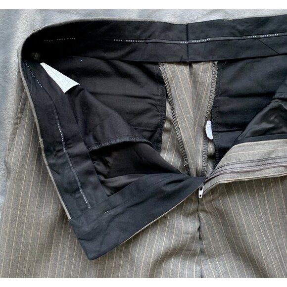 Hugo Boss Men's Brown Striped Virgin Wool Dress Pants 35X31 Scorsese Made in USA - Picture 5 of 9